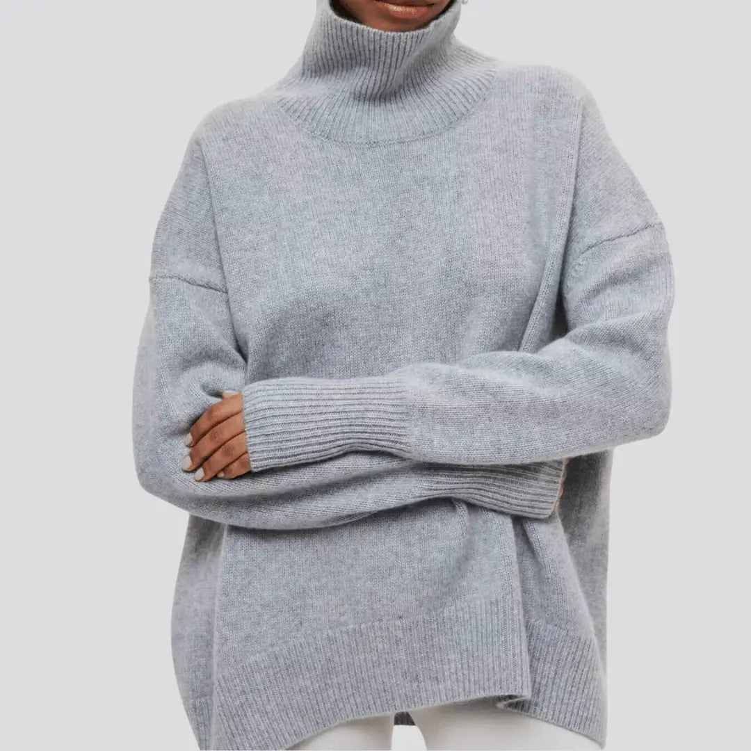 Women’s Oversized Turtleneck Jumper – Soft Warm Winter Knit