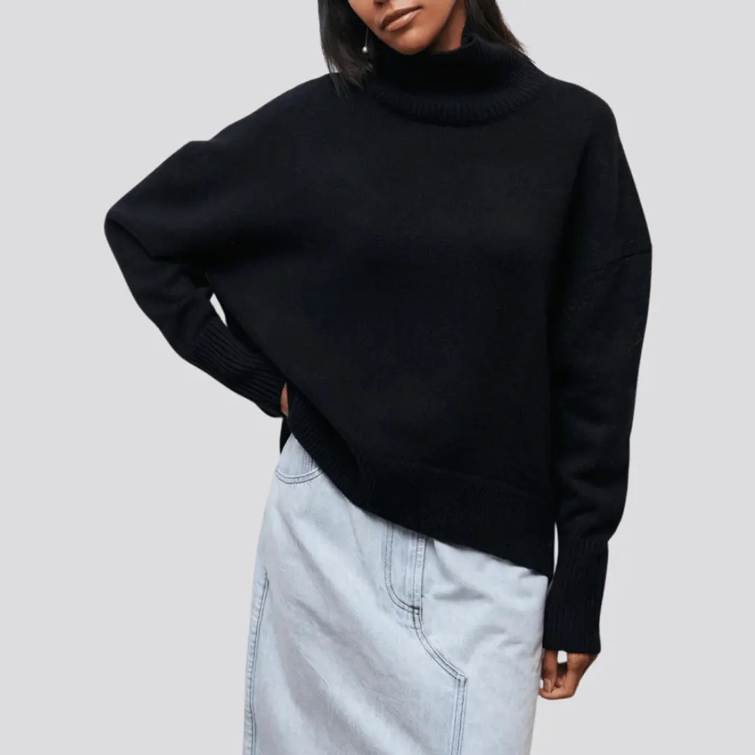 Women’s Oversized Turtleneck Jumper – Soft Warm Winter Knit