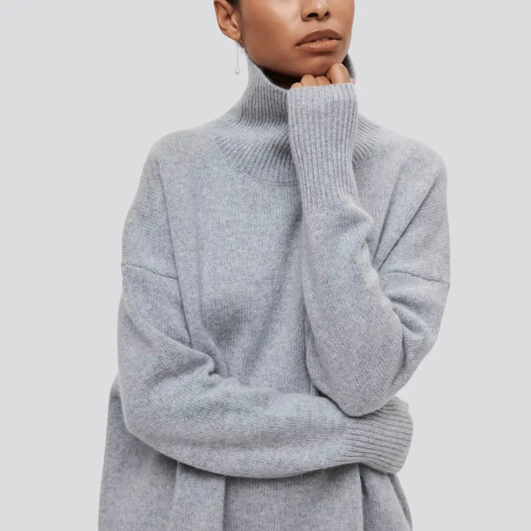 Women’s Oversized Turtleneck Jumper – Soft Warm Winter Knit