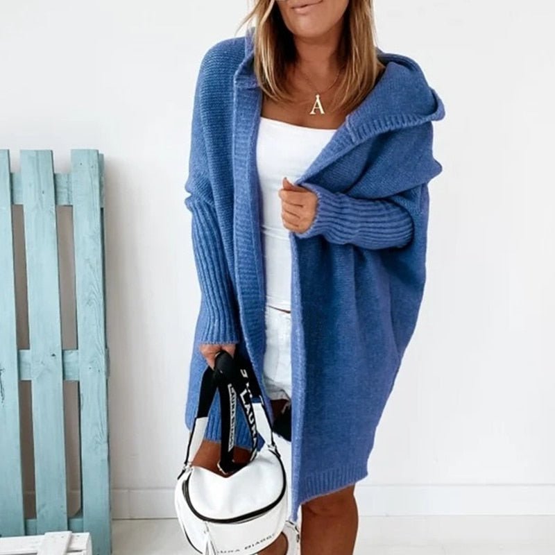 Women’s Oversized Hooded Knit Cardigan – Cosy Longline Layer
