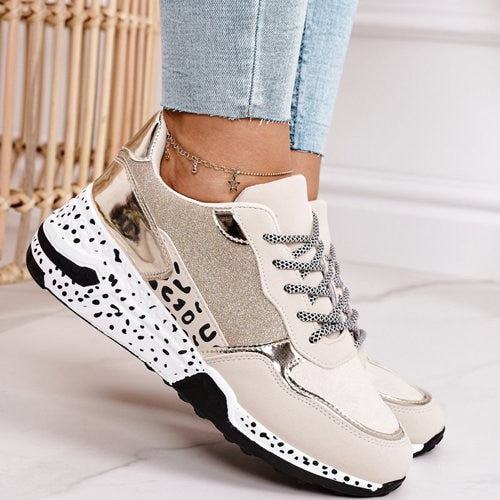 Women’s Chunky Suede-Look Trainers with Speckled Sole