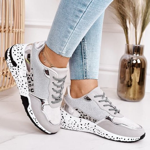 Women’s Chunky Suede-Look Trainers with Speckled Sole