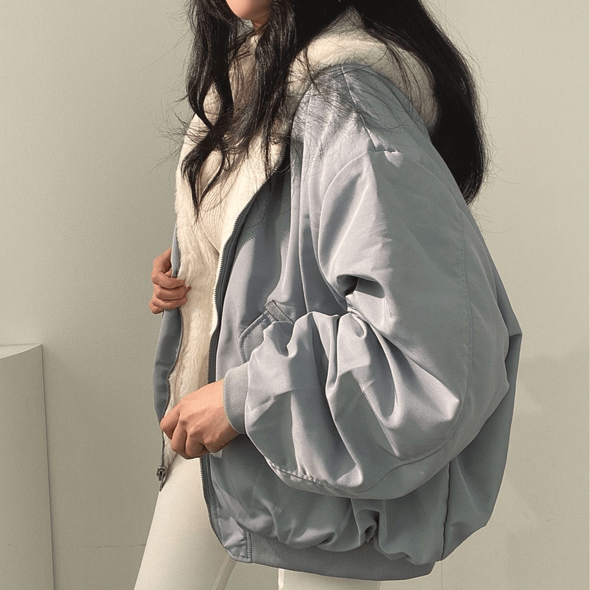 Women’s Fleece-Lined Oversized Winter Jacket – Soft Warm Hooded Coat