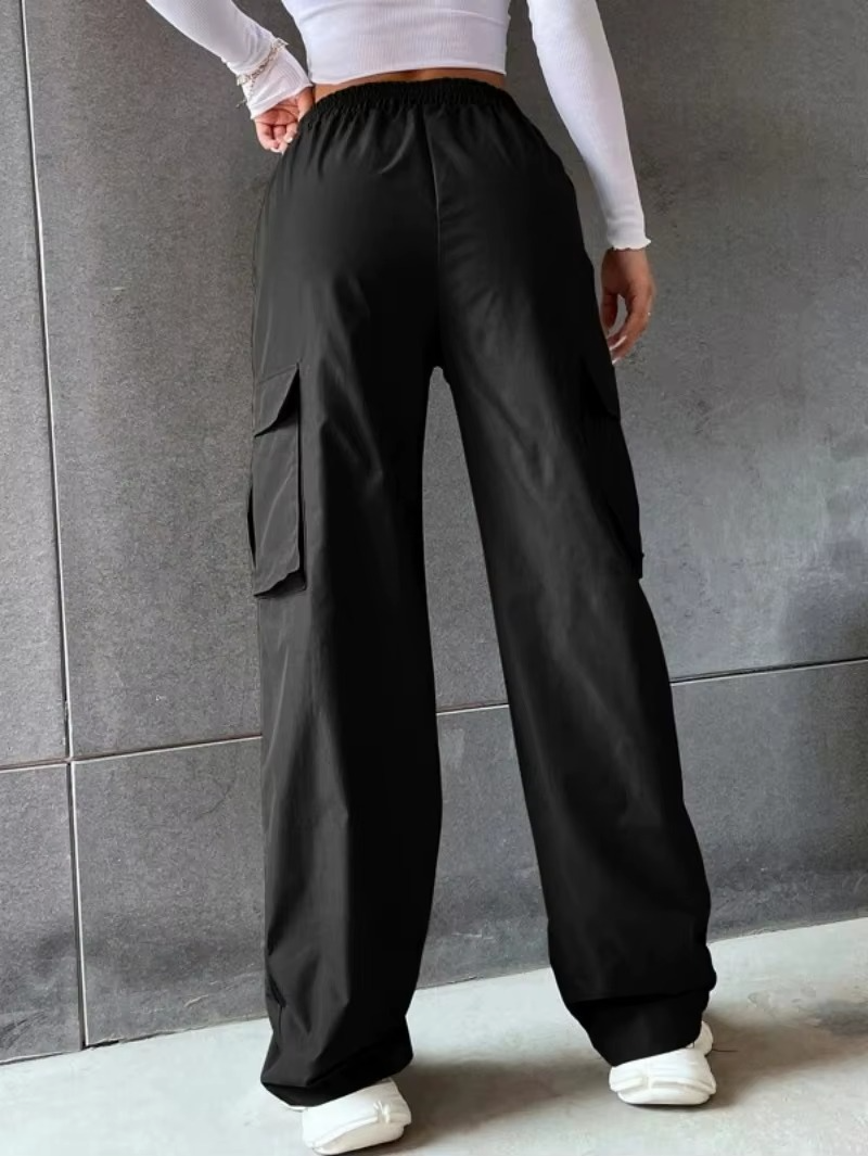 Women’s High Waisted Baggy Cargo Pants - Wide Leg Straight Trousers - Relaxed Fit Casual Streetwear Sweatpants