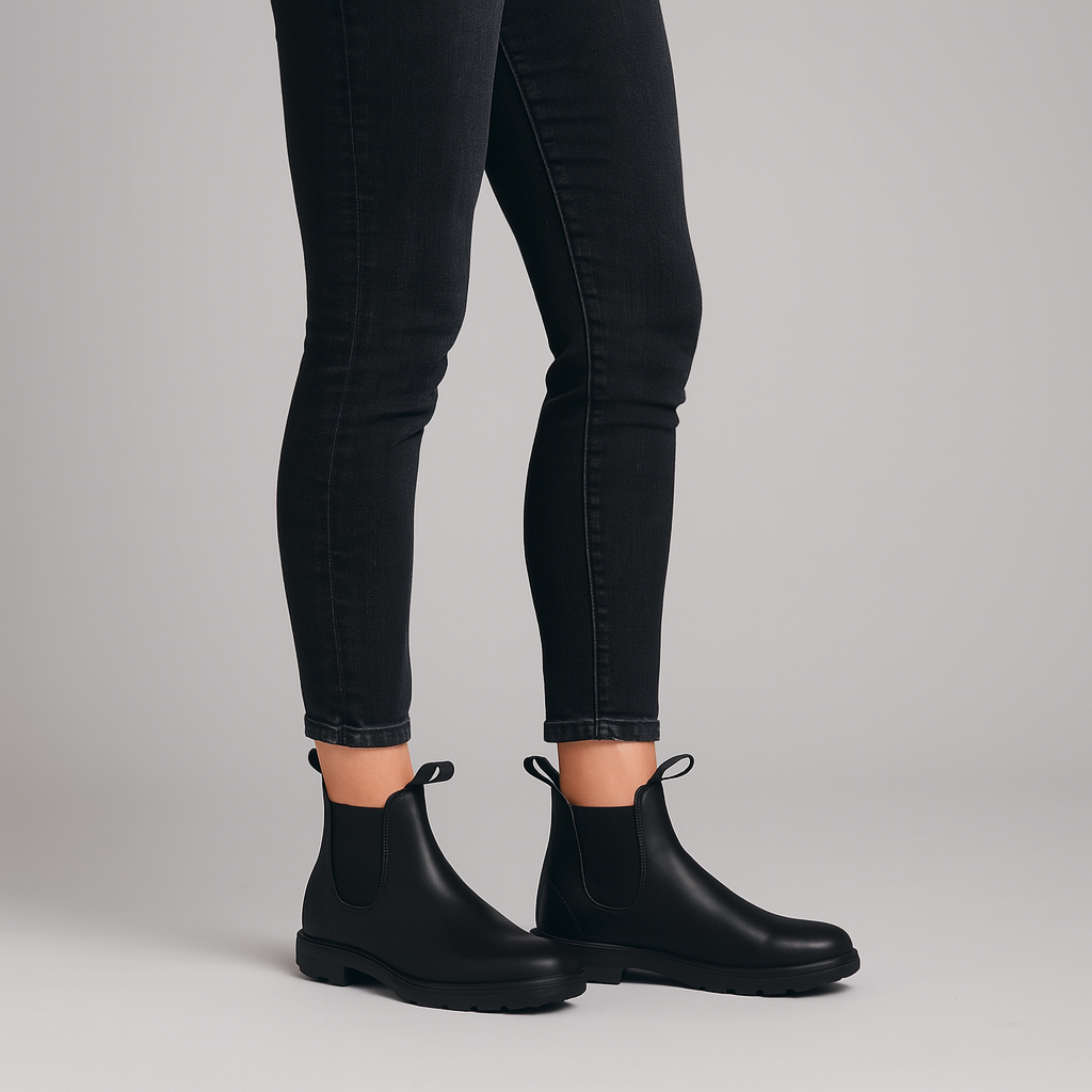 Women’s Chelsea Boots - Classic Slip-On Waterproof Ankle Boots with Elastic Panels