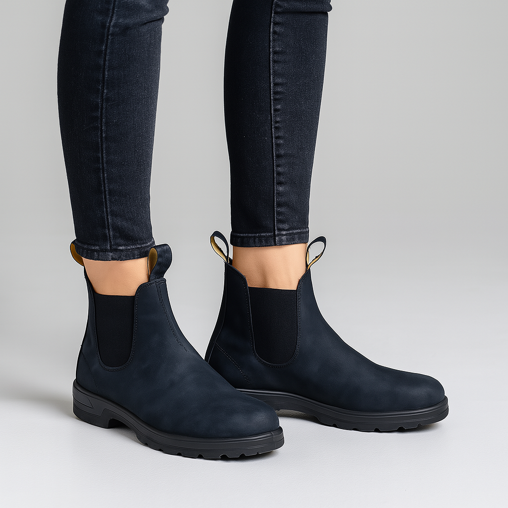 Women’s Chelsea Boots - Classic Slip-On Waterproof Ankle Boots with Elastic Panels