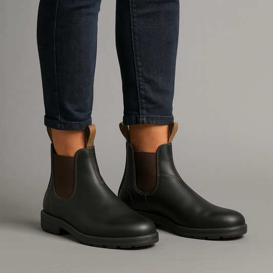 Women’s Chelsea Boots - Classic Slip-On Waterproof Ankle Boots with Elastic Panels