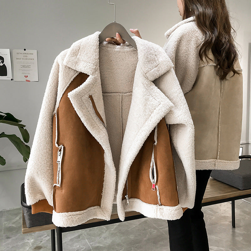 Women’s Faux Shearling Teddy Coat – Oversized Warm Winter Jacket