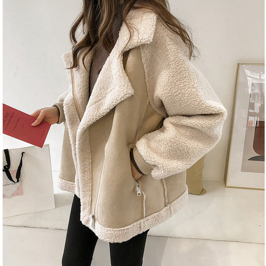 Women’s Faux Shearling Teddy Coat – Oversized Warm Winter Jacket