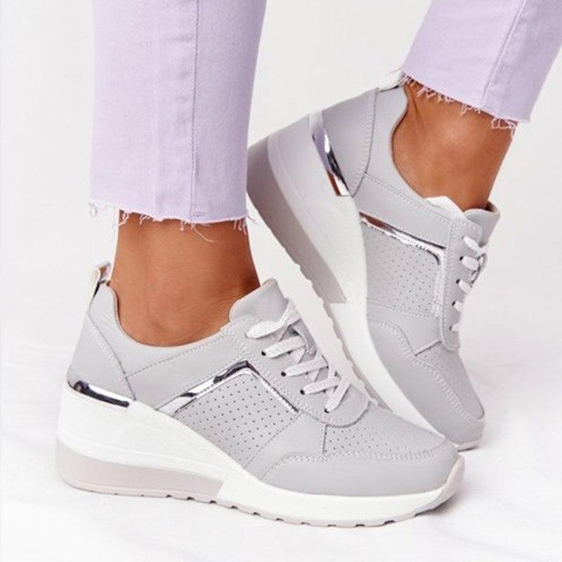 Women’s Elevated Lace-Up Trainers with Modern Sporty Finish