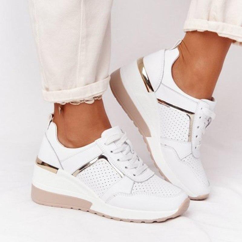 Women’s Elevated Lace-Up Trainers with Modern Sporty Finish