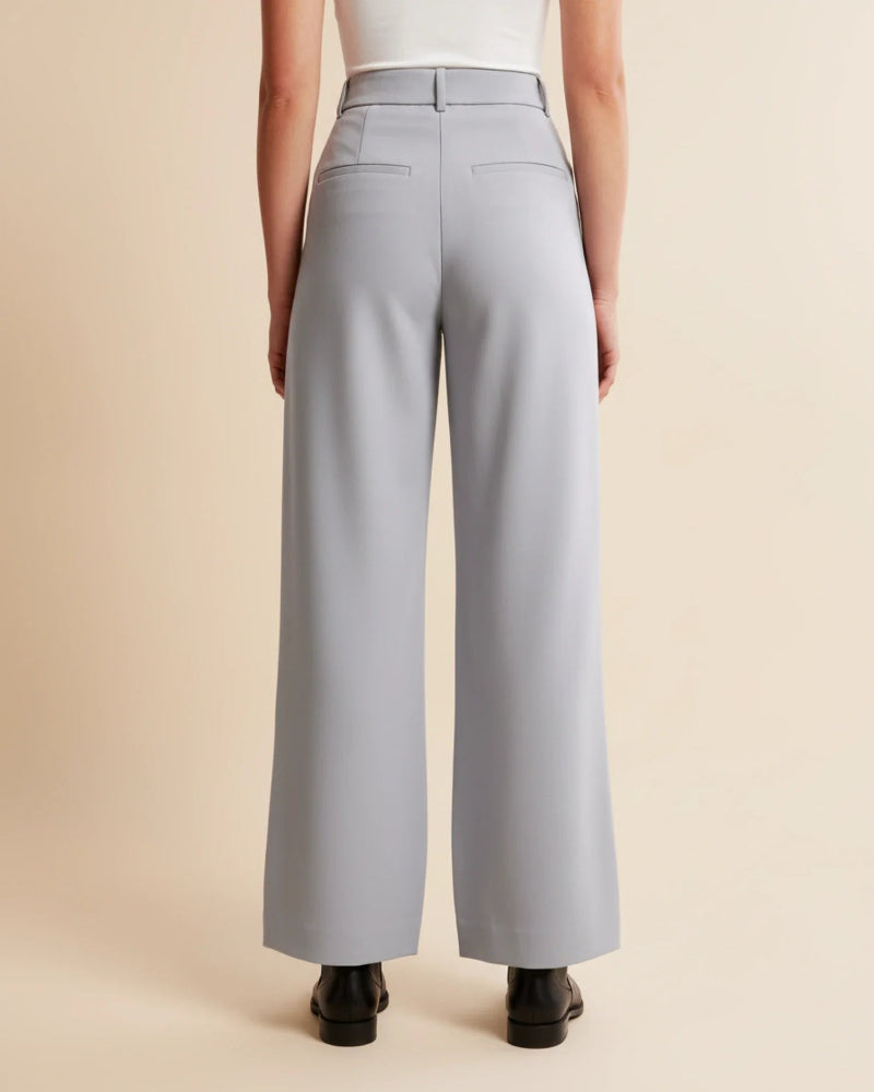 Women’s Wide Leg High Waisted Trousers - Tailored Pleated Front Trousers - Spring Transition Workwear & Smart Casual