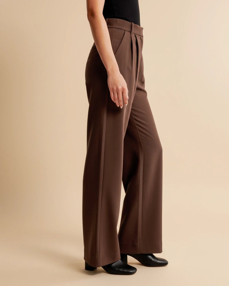 Women’s Wide Leg High Waisted Trousers - Tailored Pleated Front Trousers - Spring Transition Workwear & Smart Casual